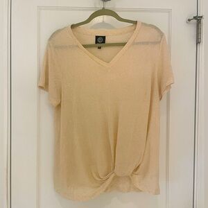 Bobeau Women’s Tan T-Shirt Spring And Summer Clothing Lightweight